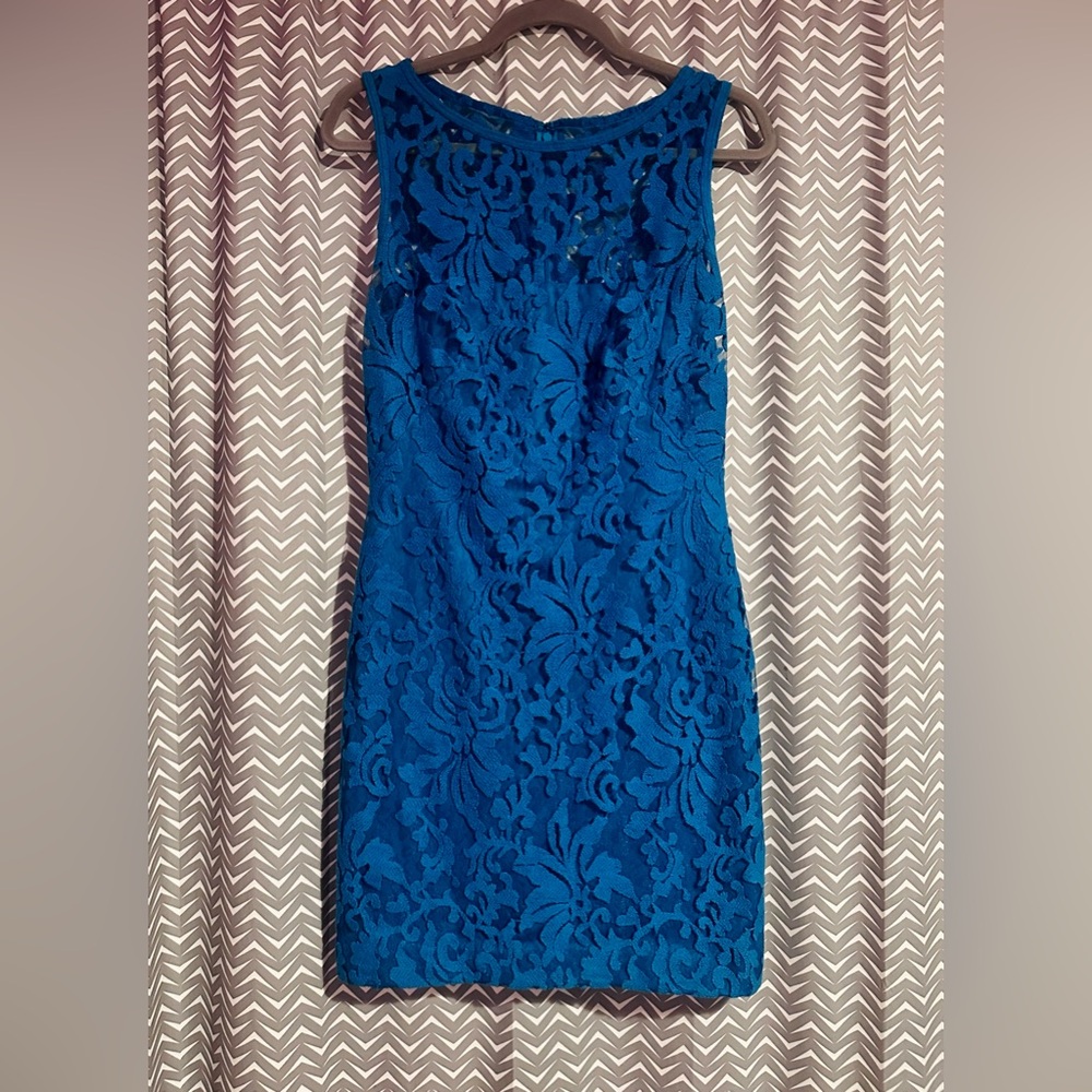 Tadashi Shoji | Royal Blue Lace Sheath Dress, Size 6